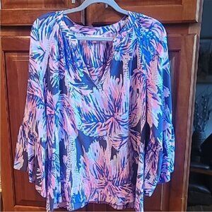 Lilly Pulitzer Vibrant Floral Blouse